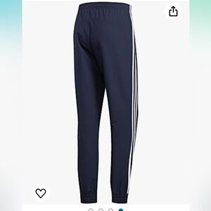 Adidas Men’s 3 stripe woven navy Joggers, Size M